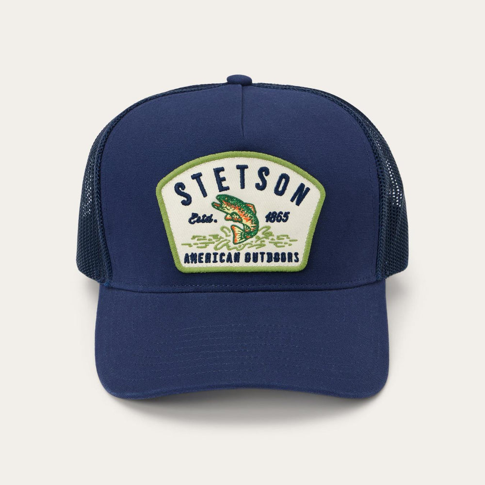 Men/Women Caps & Truckers | Stetson Fishing Patch Trucker Cap Navy