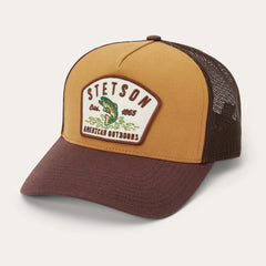 Men/Women Caps & Truckers | Stetson Fishing Patch Trucker Cap Tan / Oxblood