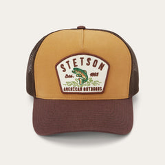 Men/Women Caps & Truckers | Stetson Fishing Patch Trucker Cap Tan / Oxblood