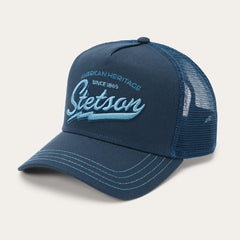 Men/Women Caps & Truckers | Stetson Navy Embroidered 1865 Trucker Cap Navy