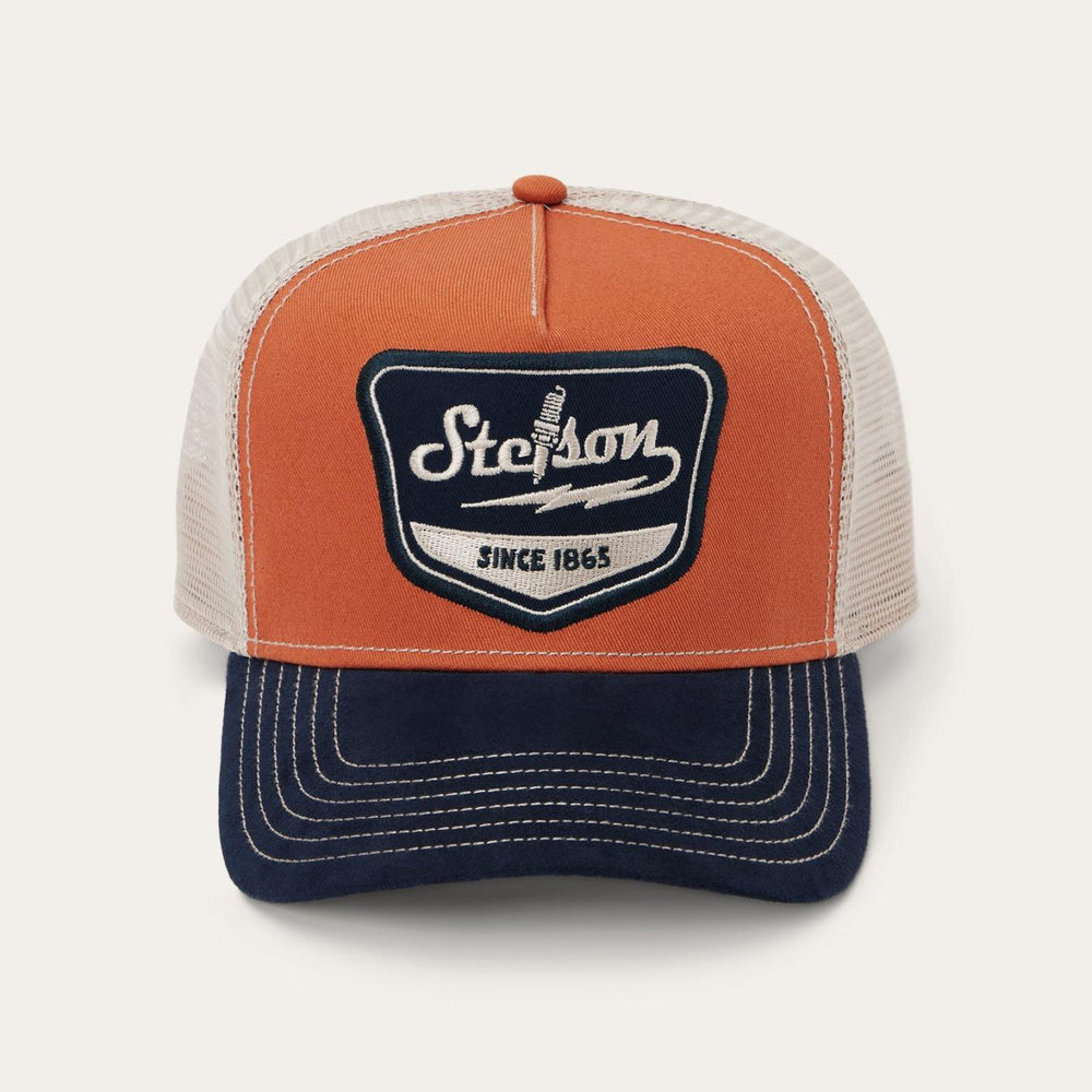Men/Women Caps & Truckers | Stetson Spark Plug Trucker Cap Navy/rust Orange