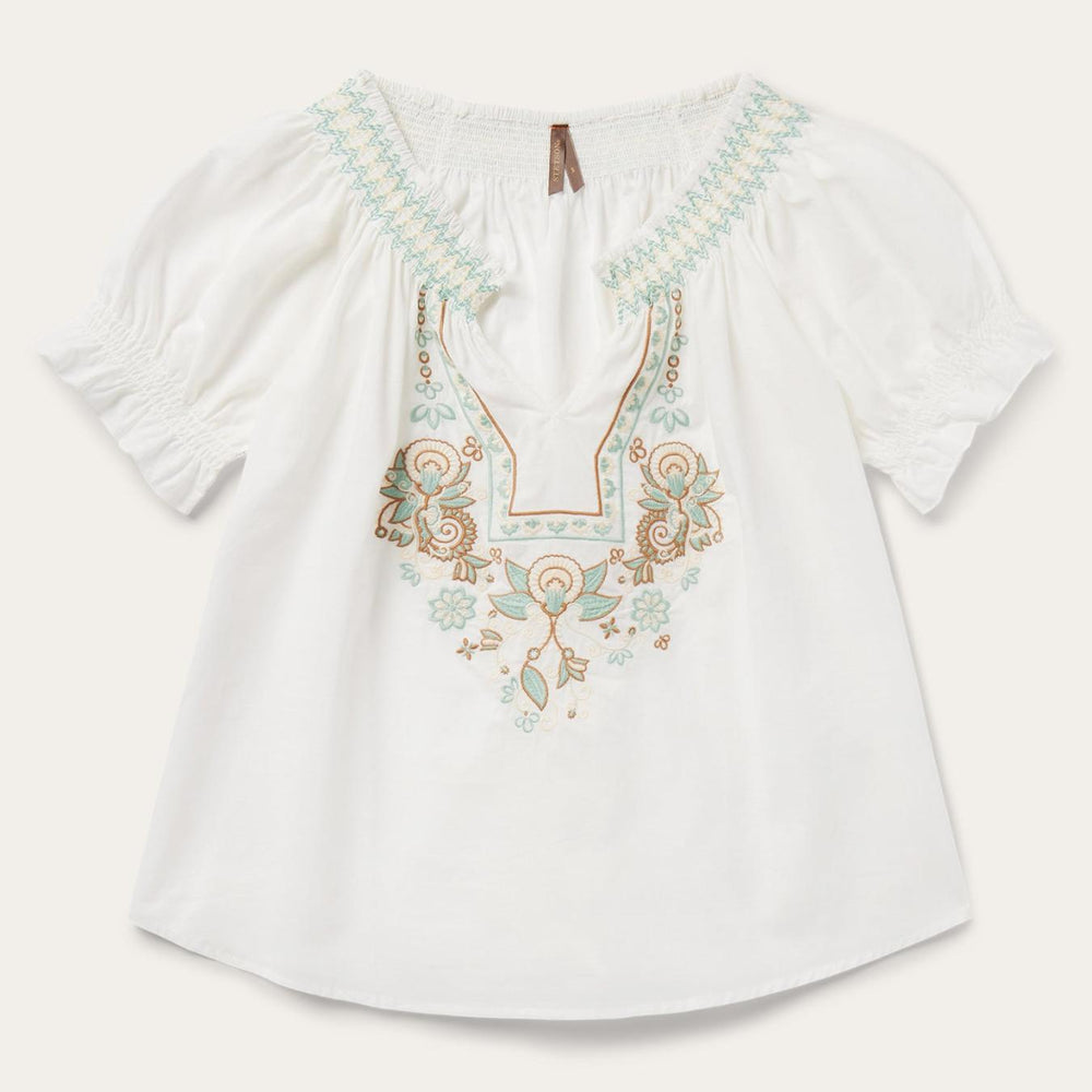 Women Blouses | Stetson Cotton Voile Peasant Blouse White