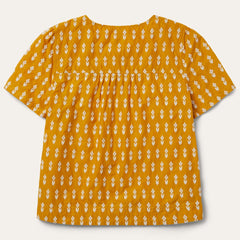 Women Blouses | Stetson Short-Sleeved Aztec Blouse Yellow