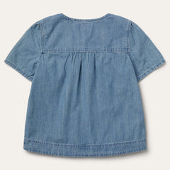 Women Blouses | Stetson Short-Sleeved Denim Blouse Blue