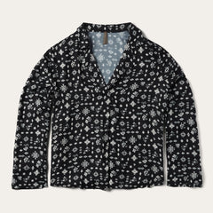 Women Blouses | Stetson Southwestern Ditzy Print Blouse Black