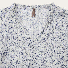 Women Blouses | Stetson Stars Print Peasant Blouse White