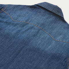 Women Denim Shirts | Stetson Dark Denim Snap Front Shirt Blue