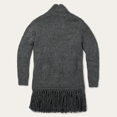 Women Fringe Jackets | Stetson Charcoal Fringed Cardigan Grey