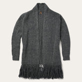 Women Fringe Jackets | Stetson Charcoal Fringed Cardigan Grey