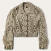 Women Fringe Jackets | Stetson Cream Fringed Cardigan Tan