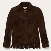 Women Fringe Jackets | Stetson Fringe Suede Jacket Chocolate