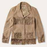 Women Fringe Jackets | Stetson Fringe Suede Jacket Light Tan