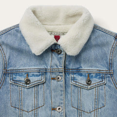 Women Jackets | Stetson Denim Sherpa Lined Jacket Blue
