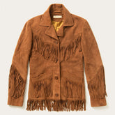 Women Jackets | Stetson Lamb Suede Fringed Jacket Brown