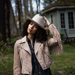 Women Jackets | Stetson Premium Suede Moto Jacket Tan