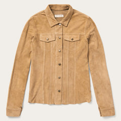 Women Jackets | Stetson Suede Denim Shirt Jacket Brown