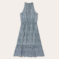 Women Midi | Stetson Indigo Tapestry Print Prairie Dress Blue
