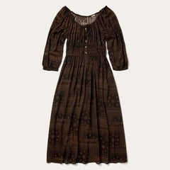 Women Midi | Stetson Patchwork Bandana Print Dress Brown