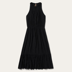 Women Midi | Stetson Solid Rayon Sleeveless Prairie Dress Black