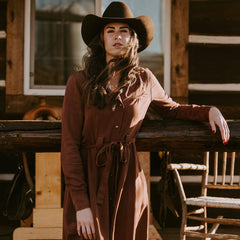 Women Midi | Stetson Tobacco Western Dress Brown
