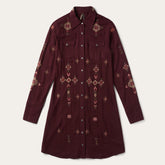 Women Mini | Stetson Embroidered Shirt Dress Wine