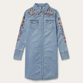 Women Shirt Dresses | Stetson Embroidered Denim Shirt Dress Blue