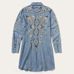 Women Shirt Dresses | Stetson Embroidered Denim Twill Shirt Dress Blue