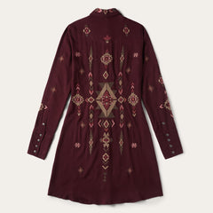 Women Shirt Dresses | Stetson Embroidered Shirt Dress Wine