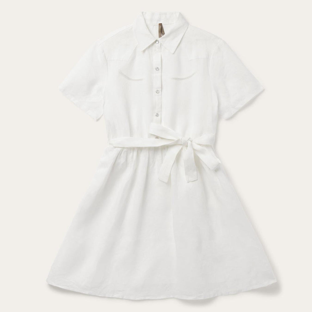 Women Shirt Dresses | Stetson White Linen Shirt Dress White