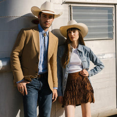 Women Skirts & Shorts | Stetson Lamb Suede Fringe Mini Skirt Brown