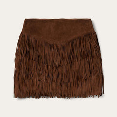Women Skirts & Shorts | Stetson Lamb Suede Fringe Mini Skirt Brown