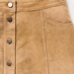 Women Skirts & Shorts | Stetson Lamb Suede Gored Skirt Brown