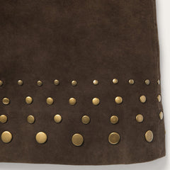 Women Skirts & Shorts | Stetson Lamb Suede Skirt With Nailheads Brown