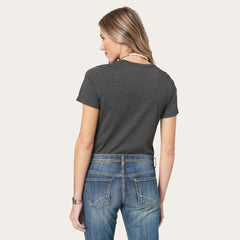 Women Tees | Stetson Riding Into The Sunset Graphic Tee Grey