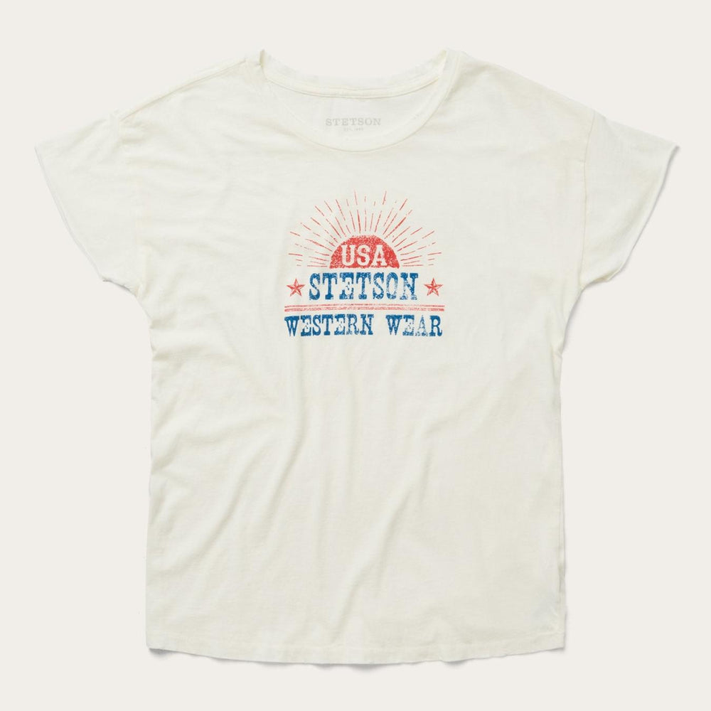 Women Tees | Stetson Sunrise Graphic Tee White