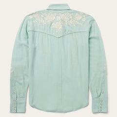 Women Western Shirts | Stetson Aqua Crepe Western Shirt Blue