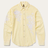 Women Western Shirts | Stetson Embroidered Cotton Lawn Snap Front Shirt Yellow