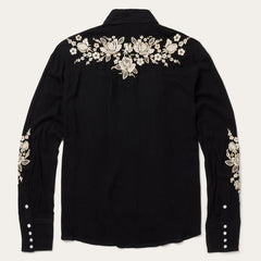 Women Western Shirts | Stetson Embroidered Crepe Western Shirt Black