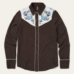 Women Western Shirts | Stetson Embroidered Western Shirt Brown