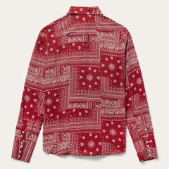 Women Western Shirts | Stetson Red Bandana Patchwork Shirt Red