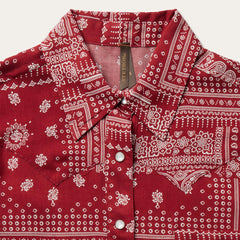Women Western Shirts | Stetson Red Bandana Patchwork Shirt Red