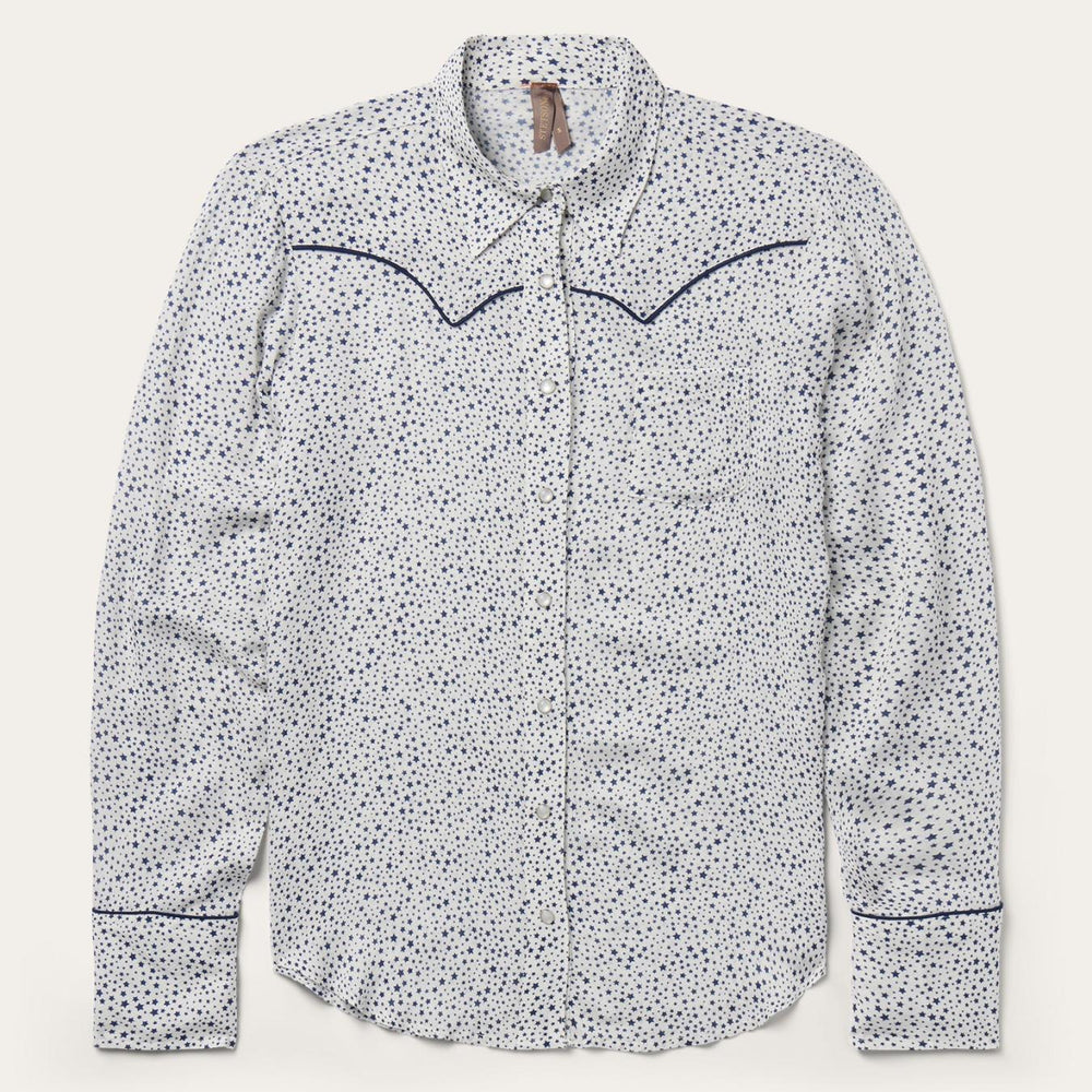 Women Western Shirts | Stetson Stars Print Western Shirt White