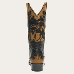 Women Western | Stetson Faye Cowgirl & Horse Underlay Leather Boot Black