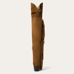 Women Western | Stetson Glam Over-The-Knee Fringe Boot Tan Suede