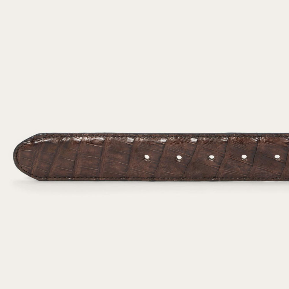 Men Belts | Stetson Caiman Western Tab Belt Cigar Classic