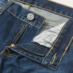 Men Boot Cut | Stetson 1014 Fit Semi-Destructed Wash Jeans Blue