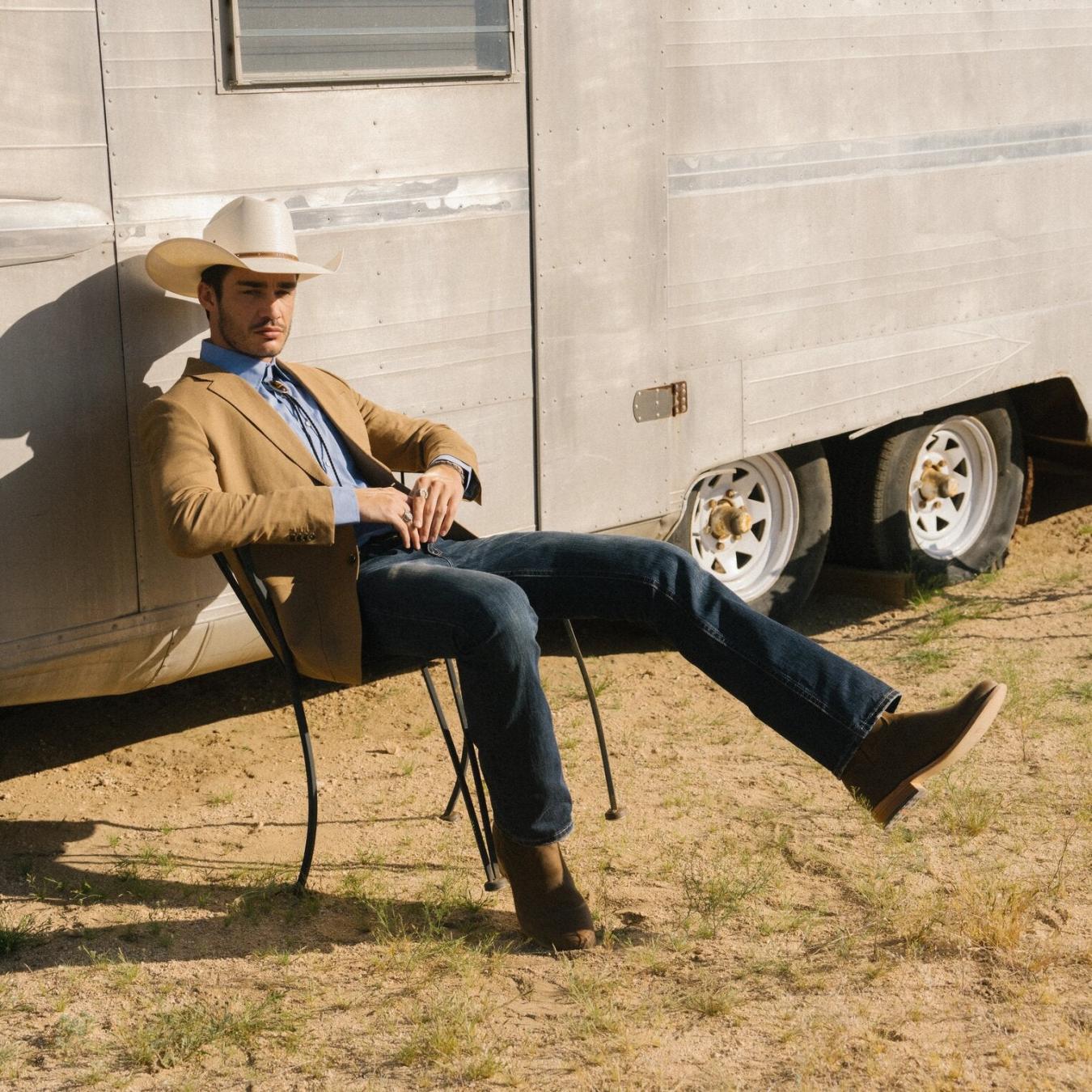 Men Boot Cut | Stetson 1014 Rocker Fit Jean Blue
