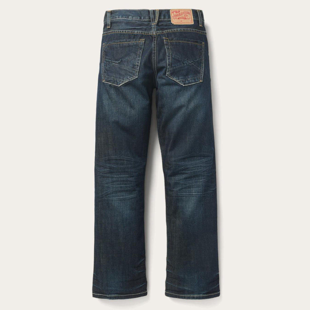 Men Boot Cut | Stetson 1312 Fit Jeans With A Pieced Back Pocket Blue