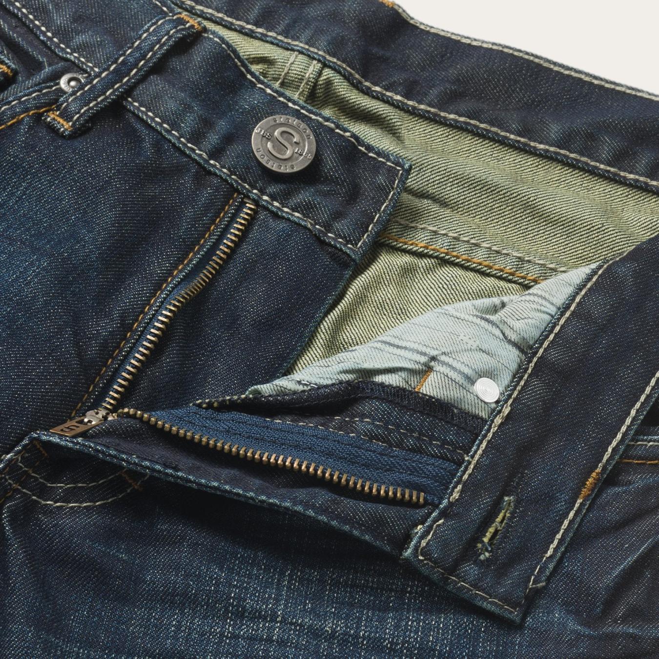 Men Boot Cut | Stetson 1312 Fit Jeans With A Pieced Back Pocket Blue