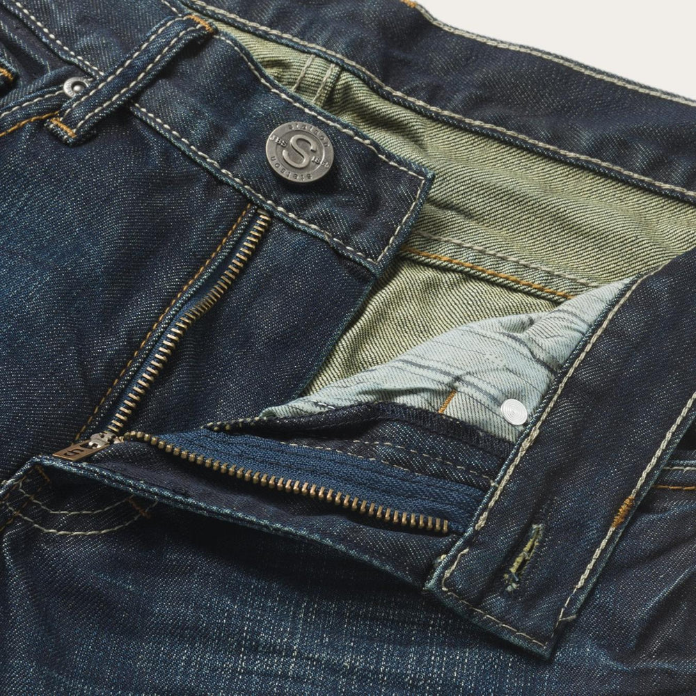 Men Boot Cut | Stetson 1312 Fit Jeans With A Pieced Back Pocket Blue